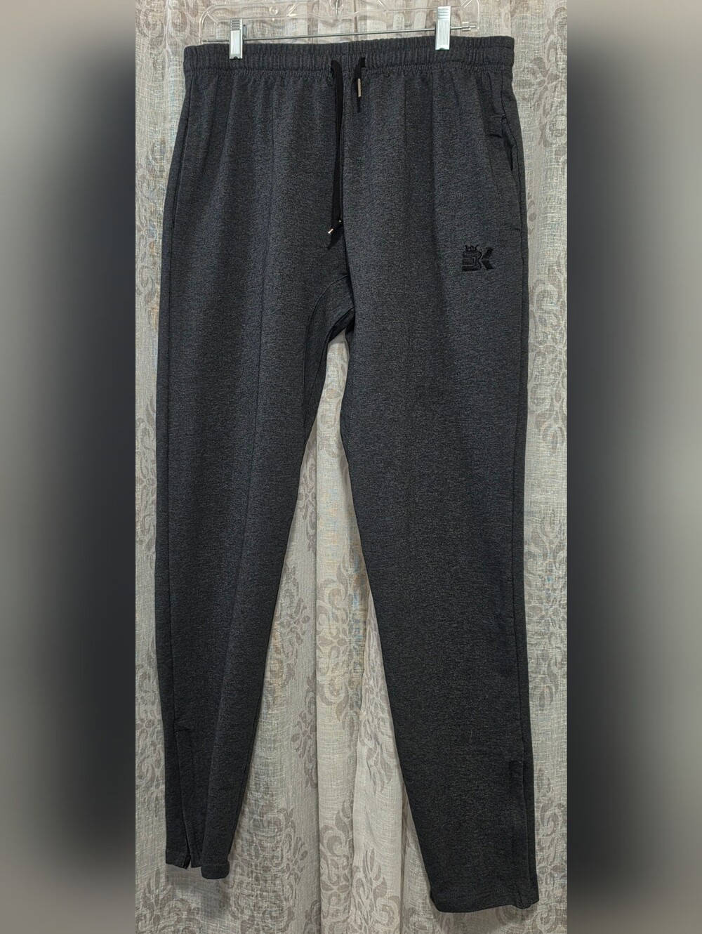 BROKIG Men's Activewear Jogger Sweatpants Charcoal Grey XXL